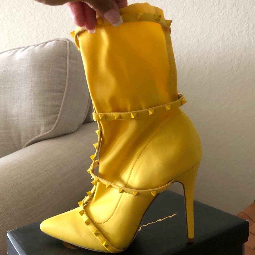 Yellow Studded Bootie